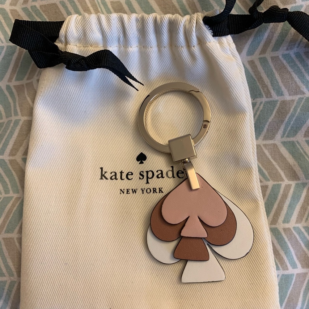 NWT Kate Spade key fob bag charm stacked spades